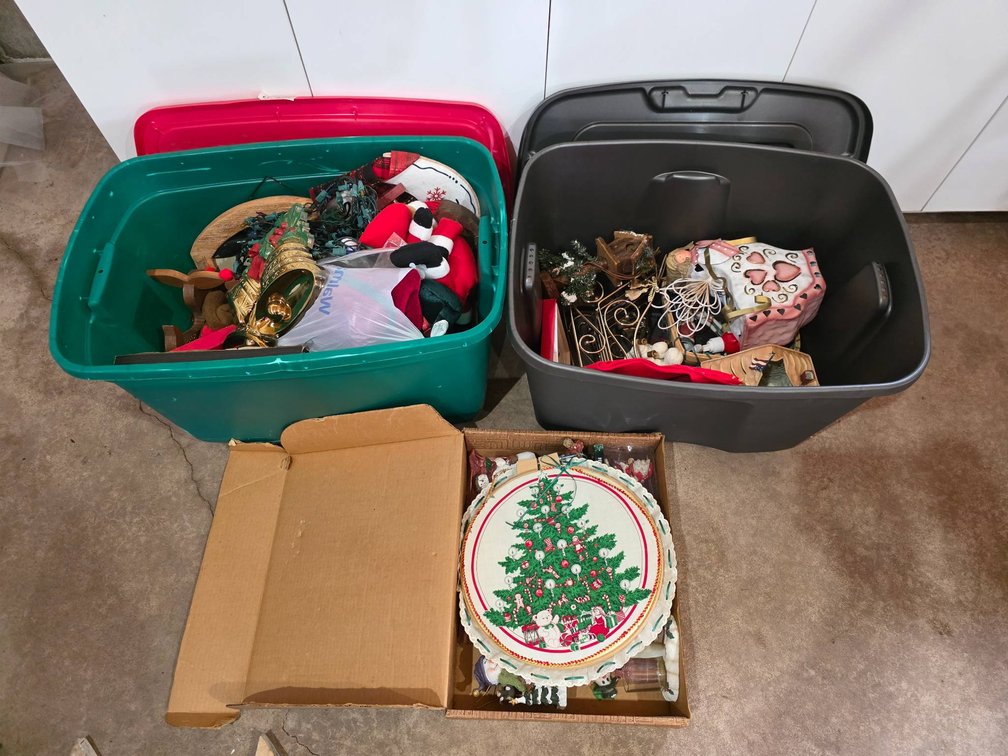 Christmas Decor Value Lot with Storage Totes