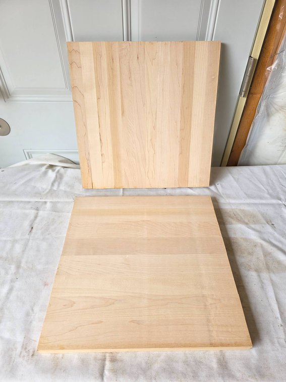 2-Piece Butcher Block Lot, 15 1/4" x 15 1/4" x 3/4" Each