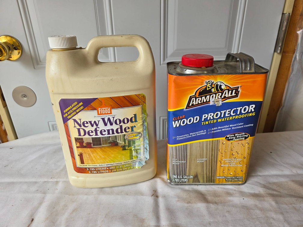 Two Wood Protection Products: Flood New Wood Defender and Armor All Clear Wood Protector