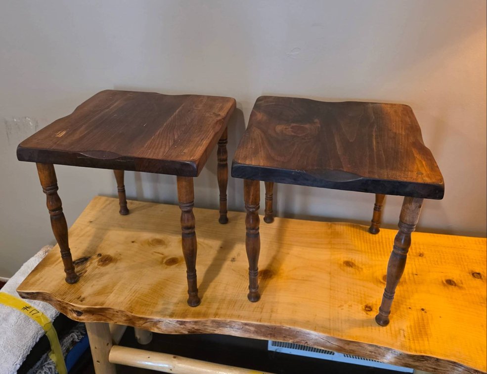Wooden Side Tables with Turned Legs