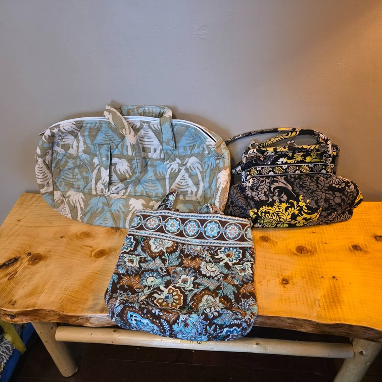 3 Quilted Bags Including Vera Bradley Tote