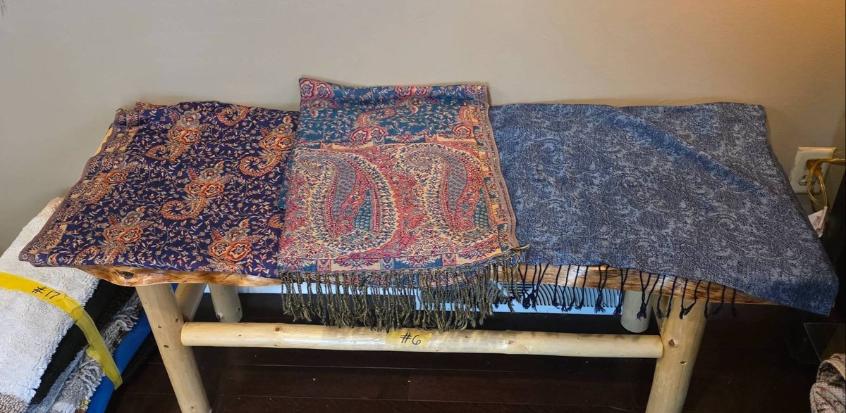 Three Scarves Including 69″ Pashmina and Acrylic Blend