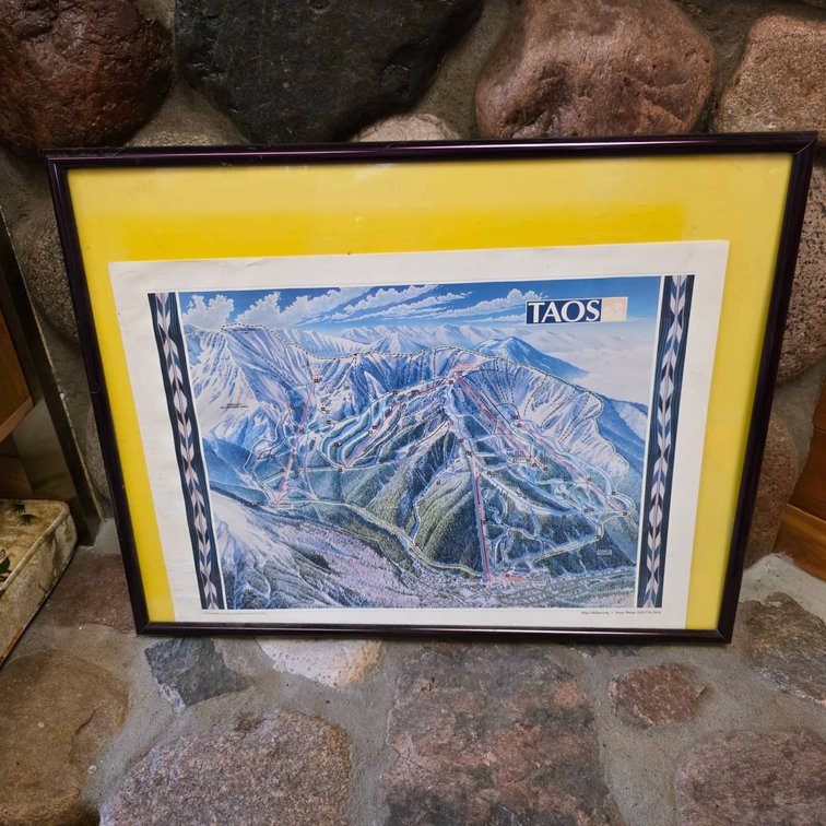 1998 Taos Ski Hill Map with Artwork by James Niehues