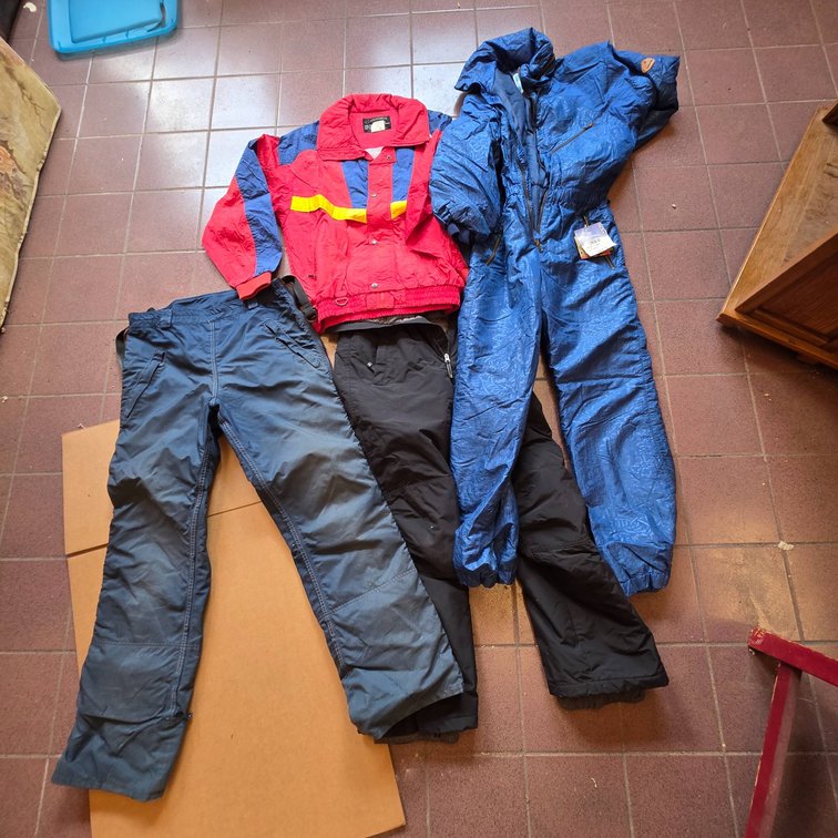 5pc Winter Apparel Lot Featuring Jackets, Pants, and Overalls