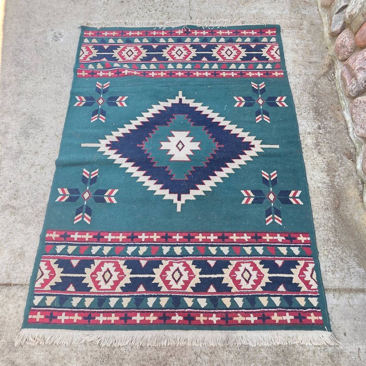 Southwestern Pattern Area Rug with Fringe