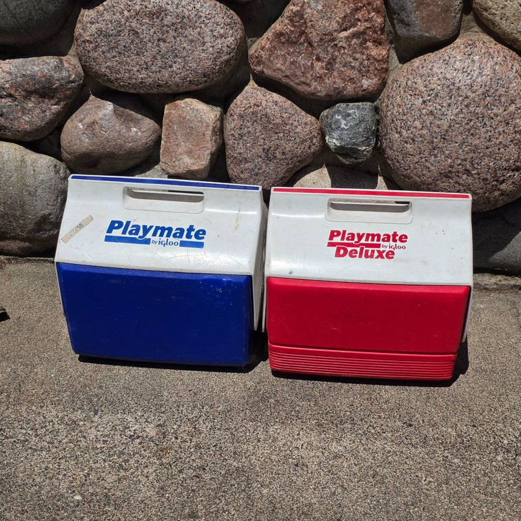 Two Igloo Playmate Coolers, Classic and Deluxe Models