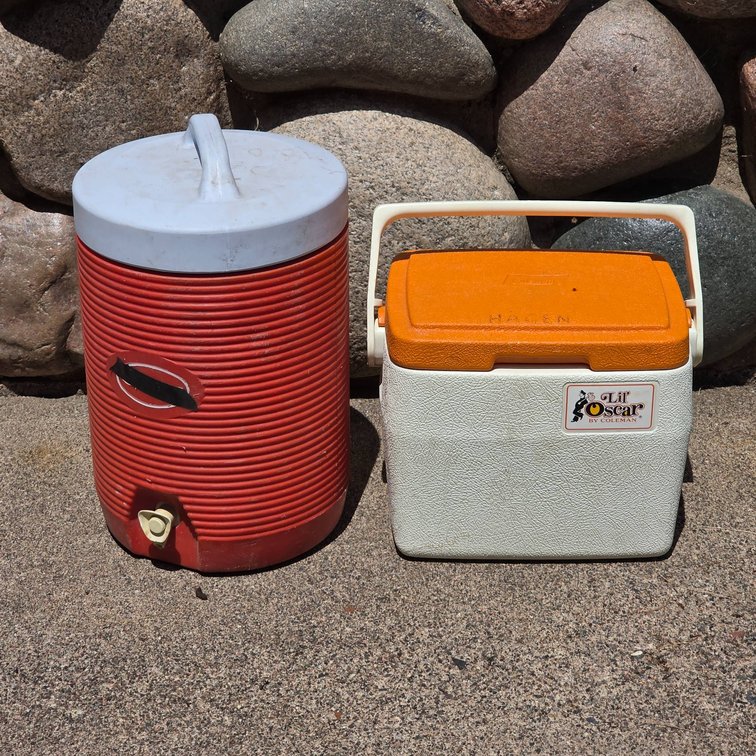 2pc Coleman ‘Lil’ Oscar Cooler and 2-Gallon Insulated Jug Lot