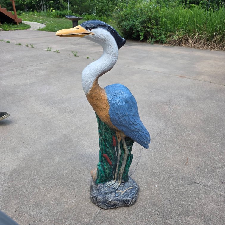 39″ Blue Heron Yard Sculpture (Read)