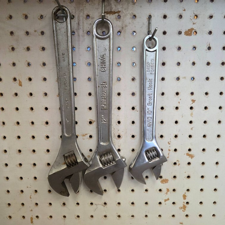 3-Piece Adjustable Wrench Lot with Pittsburgh and Drop-Forged Marks