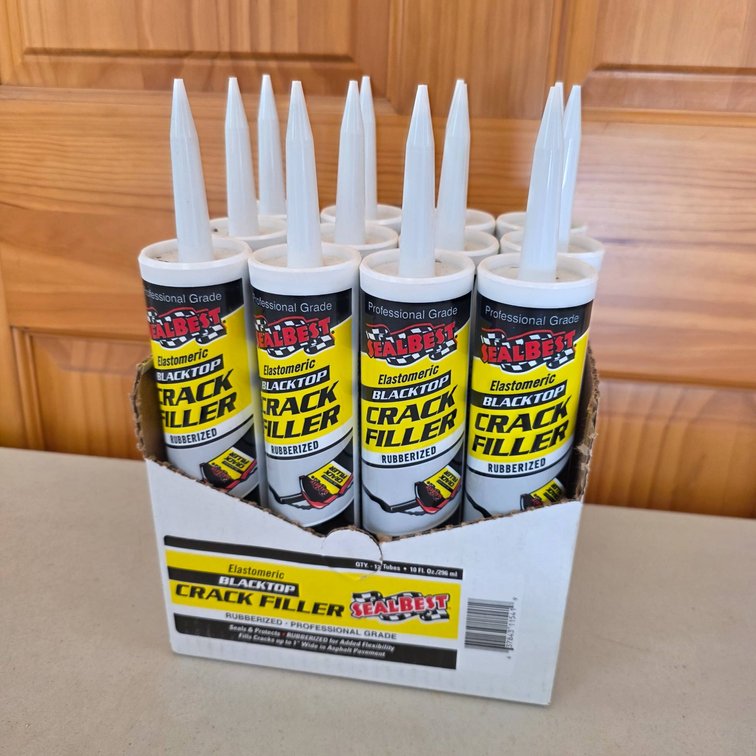 12pc SealBest Elastomeric Blacktop Crack Filler Tubes, 10oz Each