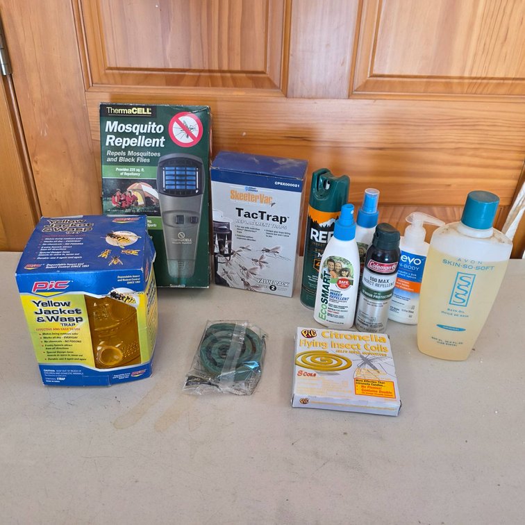 Bug and Pest Control Product Assortment Featuring Repellents, Traps, and Accessories
