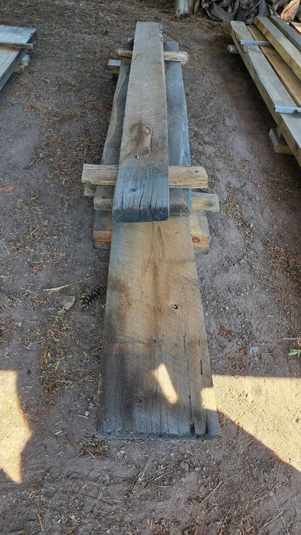 Three Rough-Cut Wooden Boards, Largest Measuring 2"x10"x100" Inches