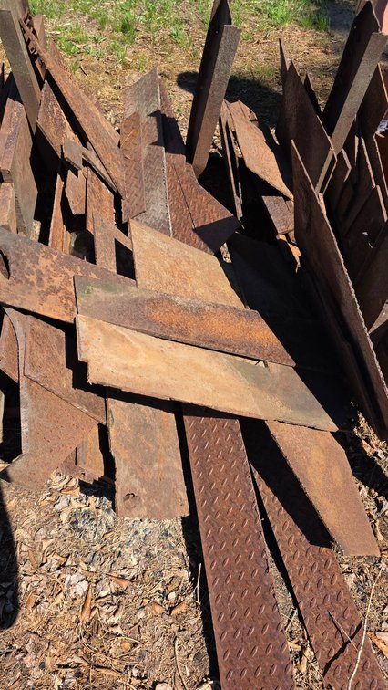 Flat Steel Pieces, Longest Approximately 108 Inches
