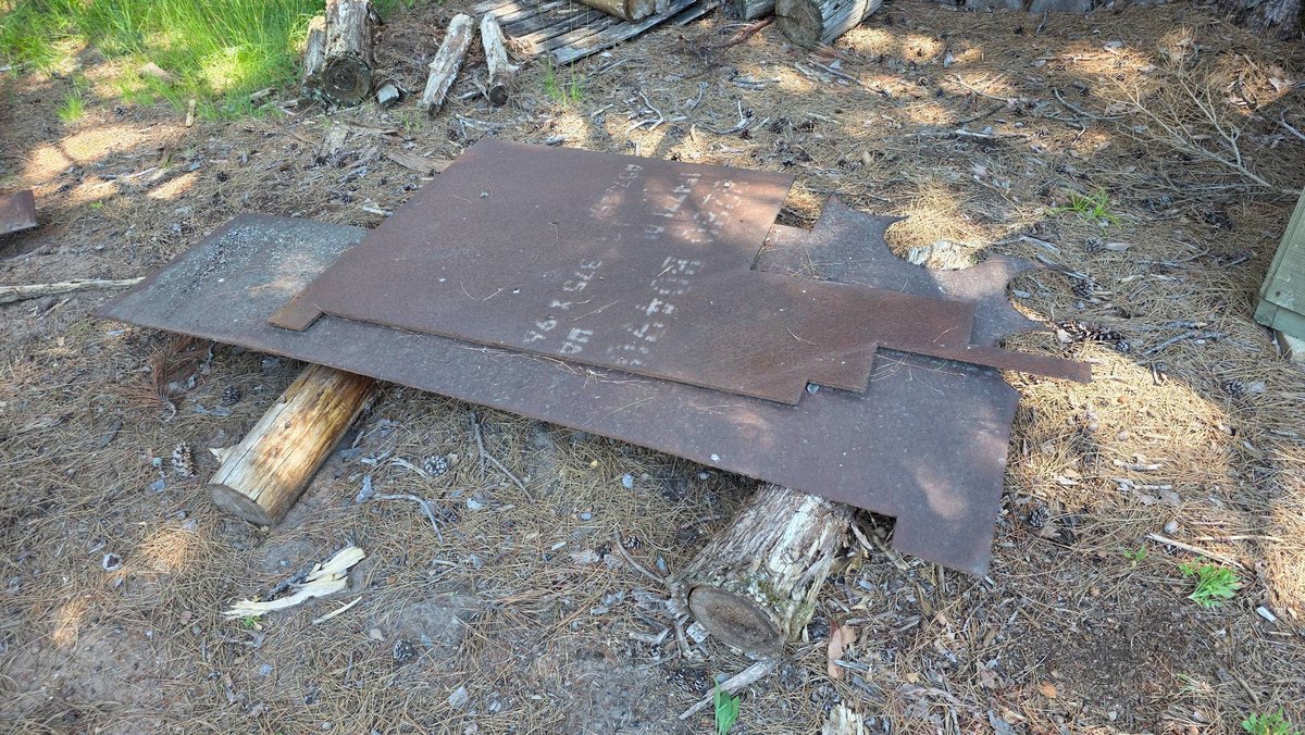 Two Steel Plate Chunks, Longest Piece Measures 82 Inches