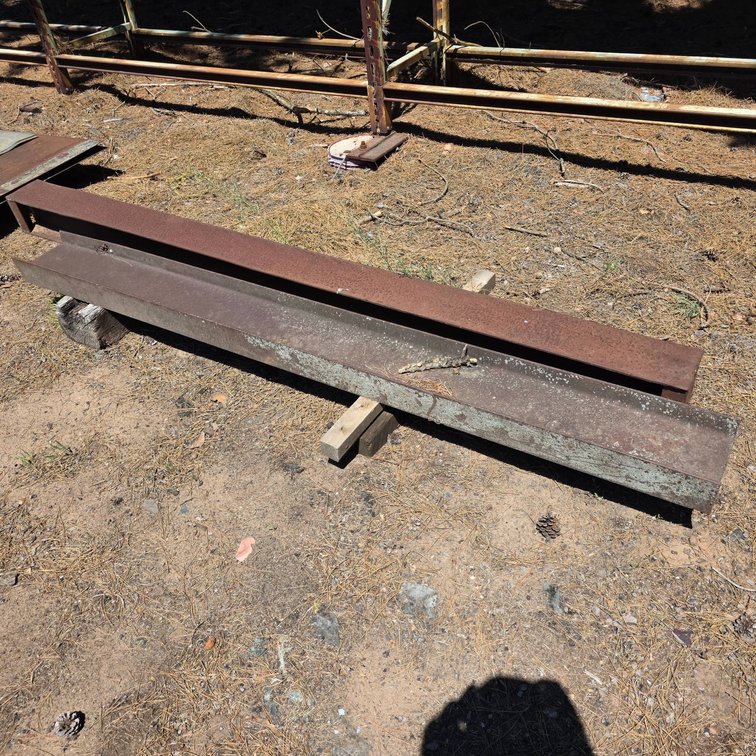 Two Steel I-Beams, 8 ft and 7 ft Respectively
