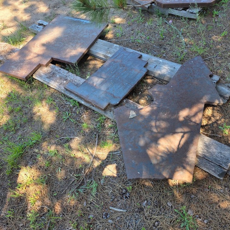 (3) 1 1/4" Steel Plates, Longest Piece Measuring 53 Inches