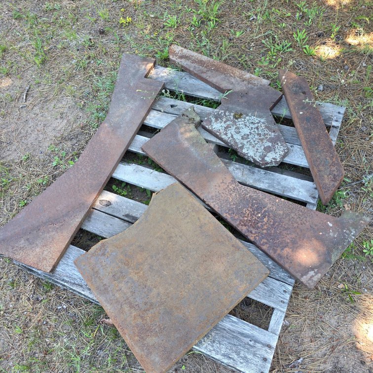 Five Steel Plates, 1 to 2 Inches Thick, Longest Piece 48 Inches