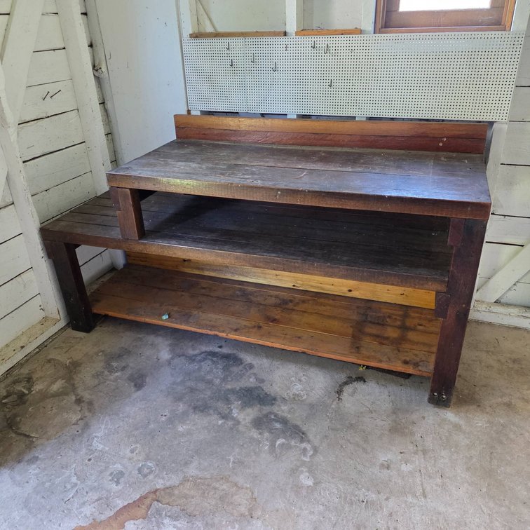 Heavy-Duty Wooden Garage Bench With Three Tiers, 78" x 26" x 41"