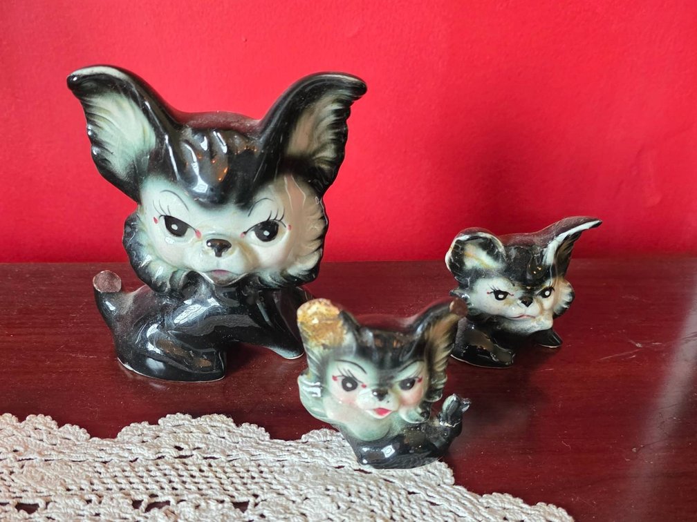 3pc Mid-Century Dog Figures