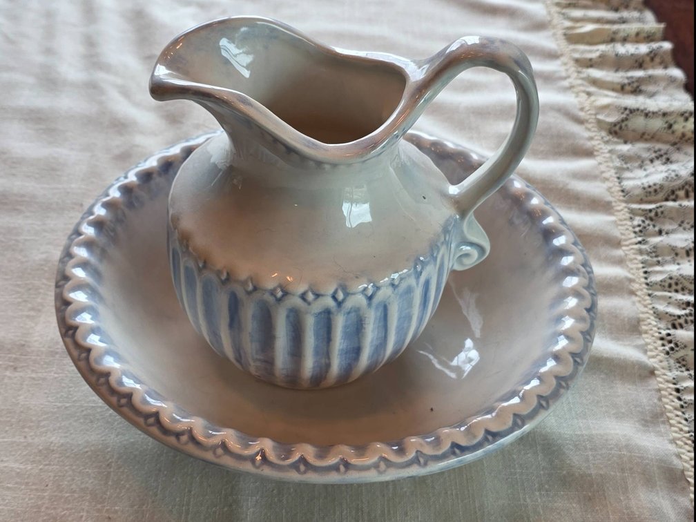 Blue and White Pitcher and Basin