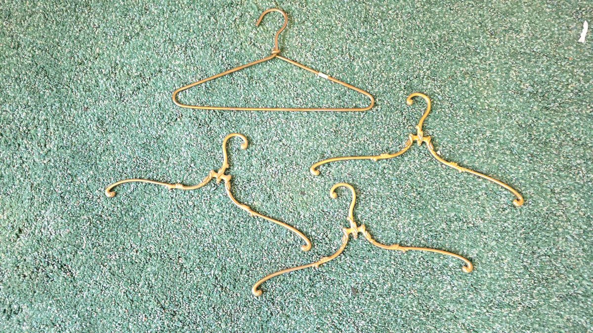 4 Mid-Century Brass Clothes Hangers