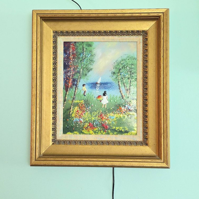 Louis Cardin Framed Painting Depicting Children in Landscaped Scene, 14"x16"