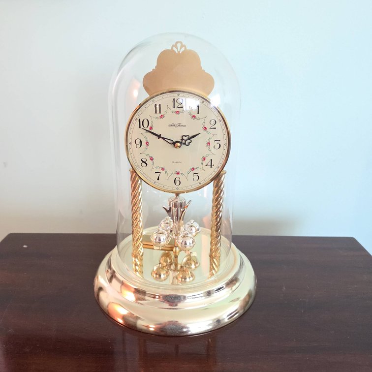 Seth Thomas Quartz Anniversary Clock with Glass Dome, 12 Inches Tall