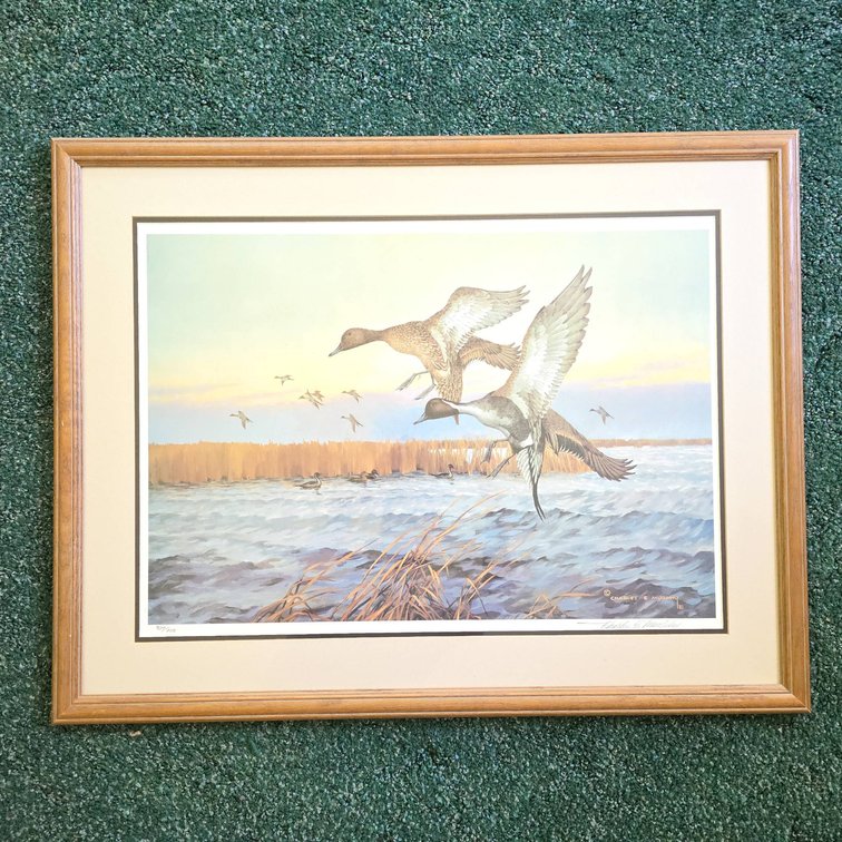 1982 Charles E. Murphy Limited Edition Flying Ducks Print, 33 x 26 in, 434/950