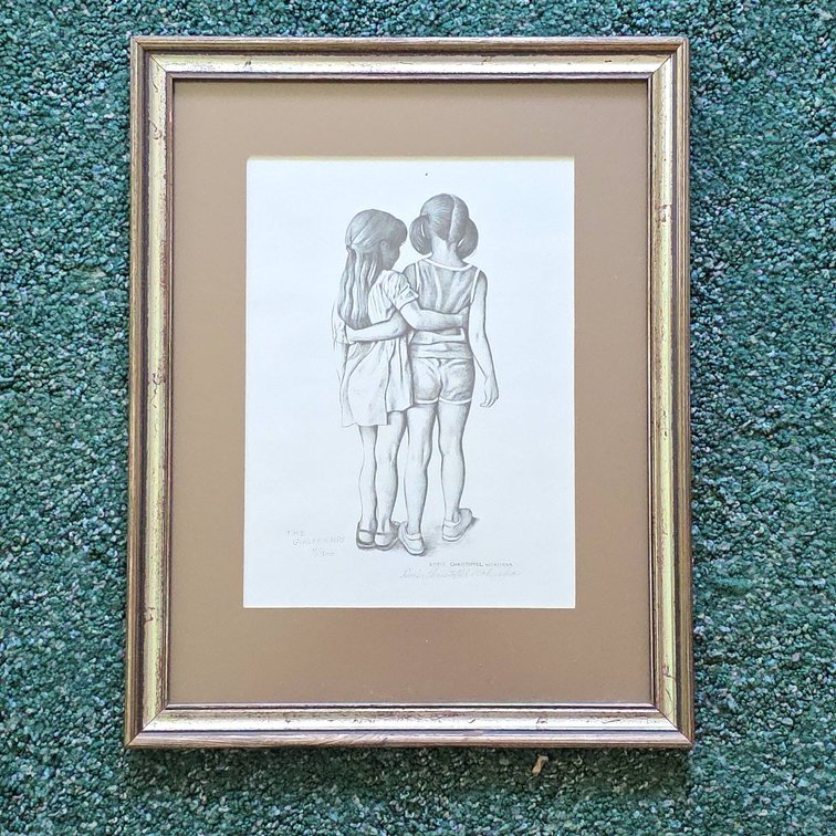 Doris Christoffel Wokurka Signed Print "The Girlfriends" 13.5" x 17"