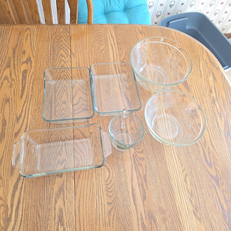Anchor Hocking Glass Ovenware and Mixing Bowl Set, (6) Pieces
