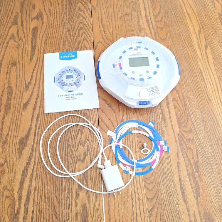 LiveFine Automatic Smart Pill Dispenser with Charger and Accessories