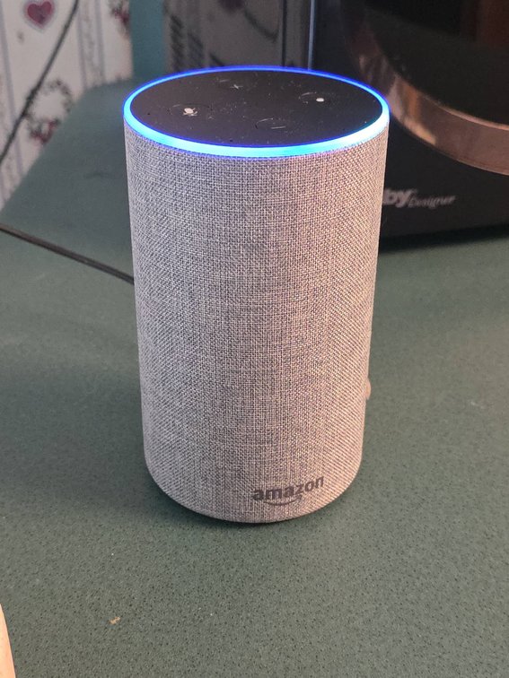 Amazon Echo (2nd Generation) Smart Speaker with Power Adapter, Powers On