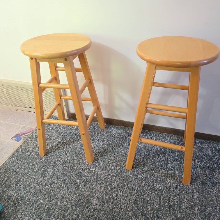 (2) Wooden Stools