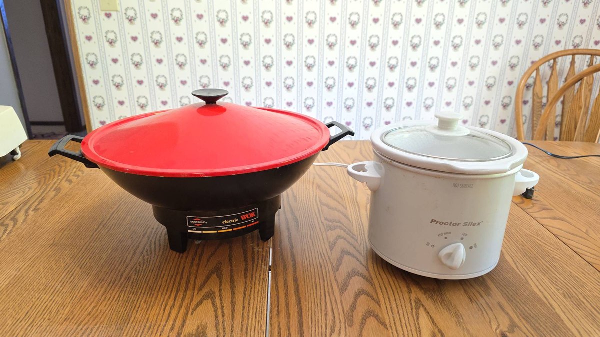 West Bend Electric Wok with Lid and Proctor Silex Slow Cooker