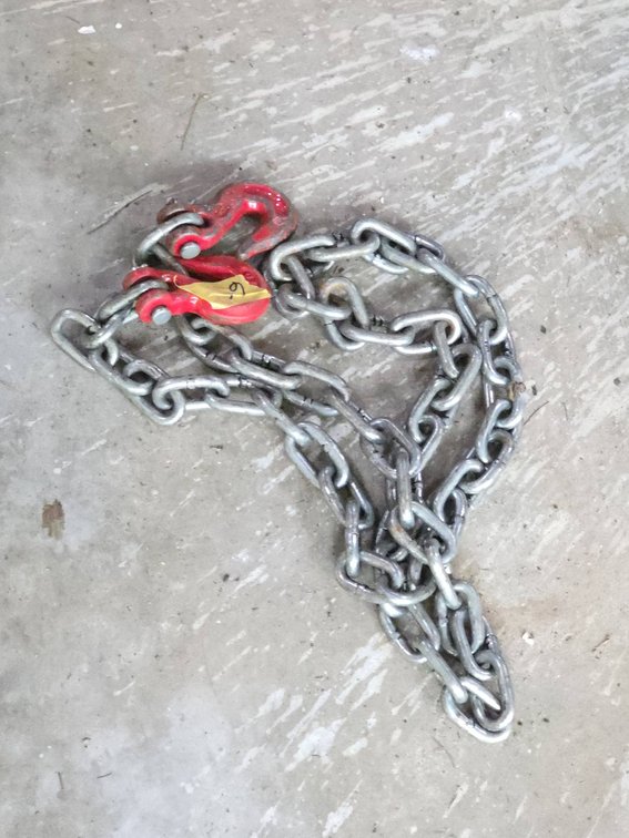 6' Steel Chain with Red Forged Hooks