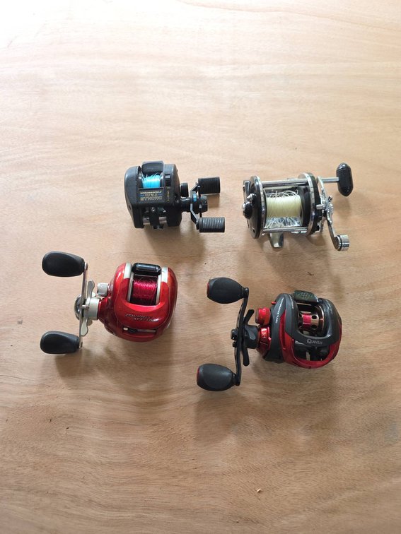 4 Fishing Reels: Penn 10, Quantum, Daiwa Tournament Special, Ambassadeur XLT 1 LH Syncro