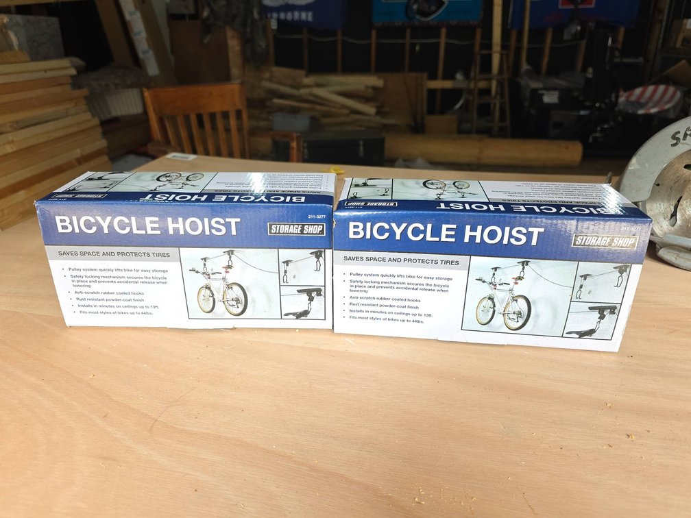 Unopened Storage Shop Bicycle Hoist Ceiling Mount Kits