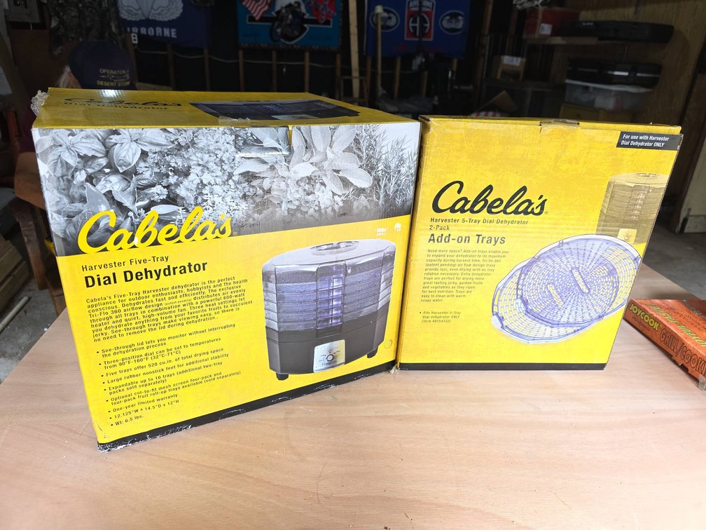 Cabela's Harvester Five-Tray Dial Dehydrator With Unopened 2-Pack Add-On Trays