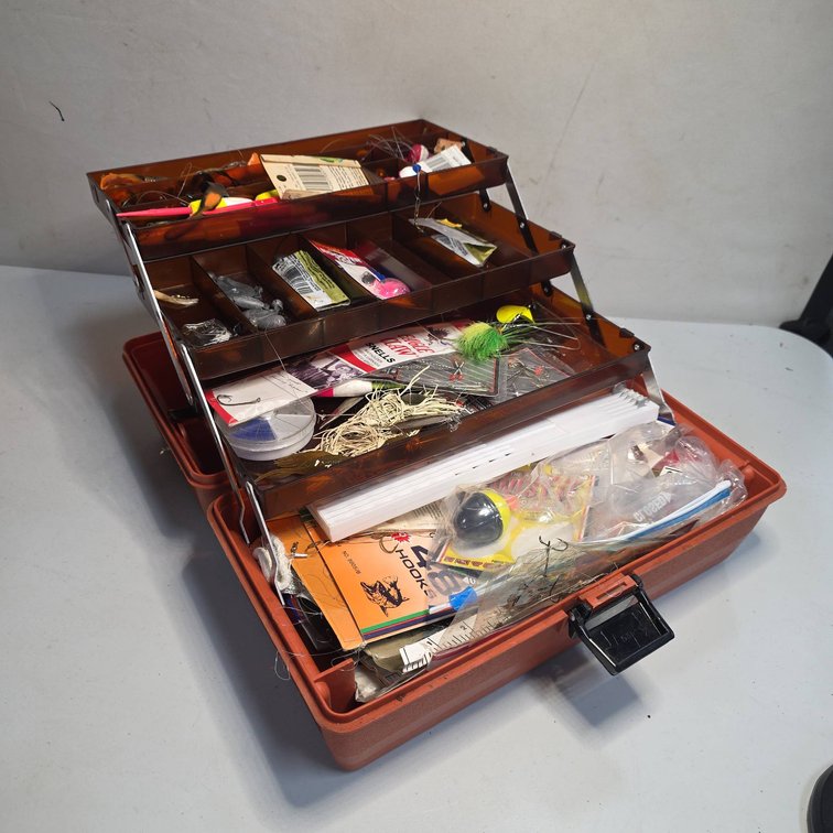 ArtBin Hard Plastic Tackle Box with Lures, Hooks, Weights, Floats, Rigs, Line, etc