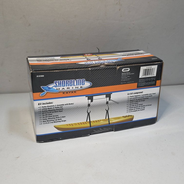 Shoreline Marine Kayak Overhead Storage Hoist Kit, 120 lb Capacity, Ceiling Mount, NIB