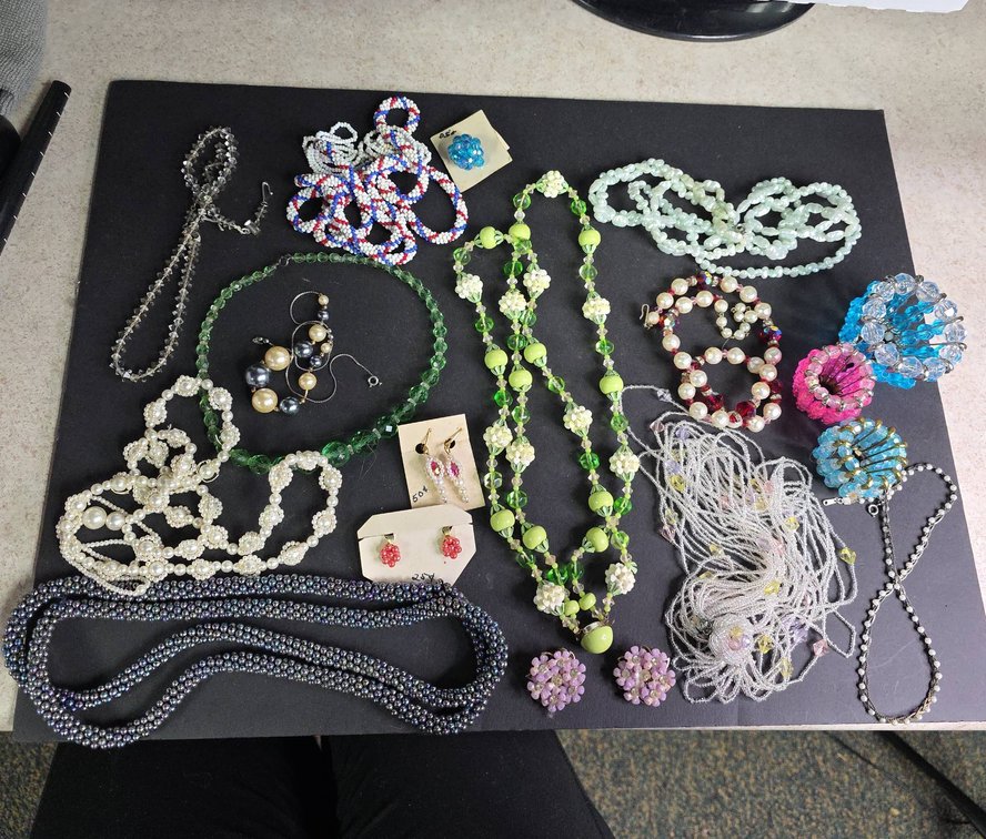 (11) Beaded and Faux Pearl Necklaces, (3) Pairs of Earrings, and (1) Beaded Ring