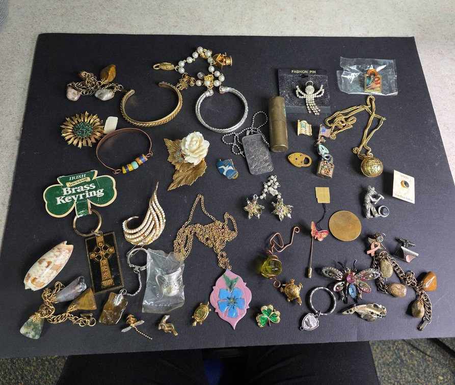 Costume Jewelry With Necklaces, Pins, Key Chains, Enamel, Charms, Brooches, and Bracelets