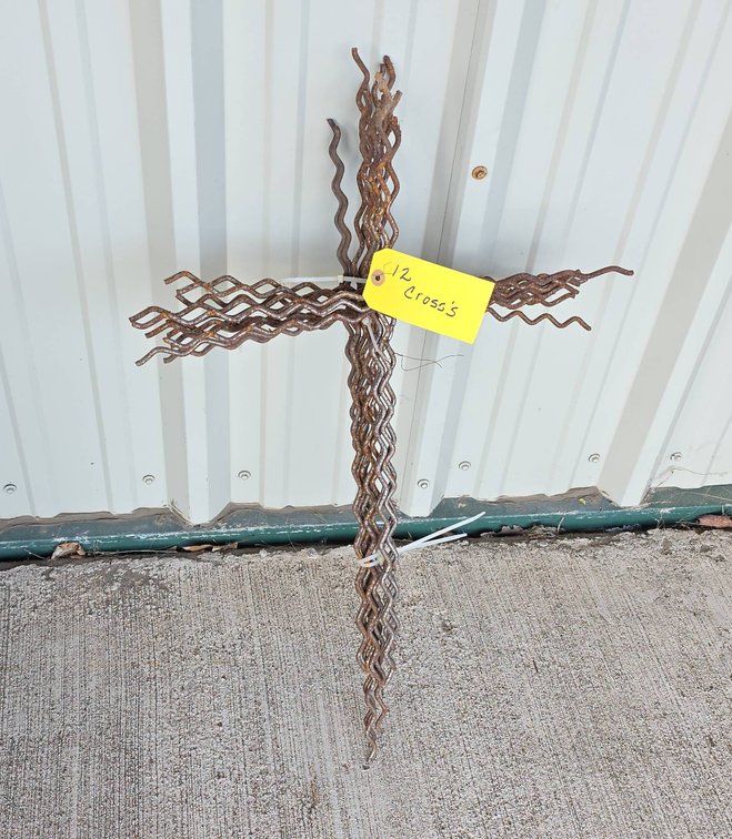 (12) Wavy Metal Cross Wreath Forms, Various Lengths, Longest 32 Inches