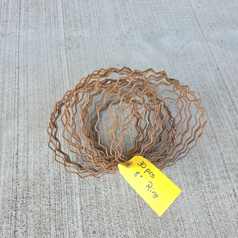 30 Metal 8-Inch Wreath Ring Forms, Wavy Pattern, Craft or Floral Base