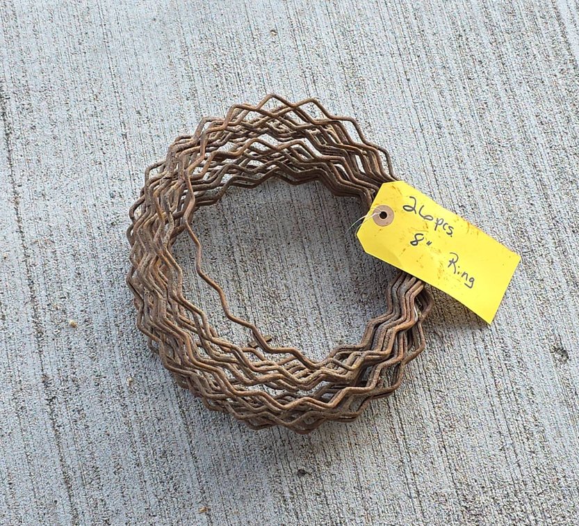 26 Metal Wreath Forms, 8-Inch Diameter, Zigzag Pattern, Stackable Craft Rings
