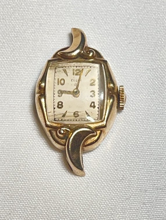 10k Gold RGP Elgin Ladies Watch, Stainless Steel Back, Vintage