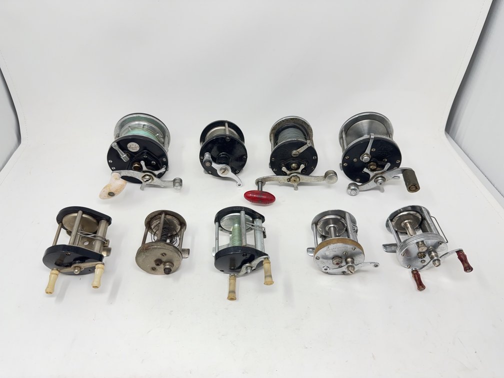 10 Vintage Casting Reels South Bend Shakespeare Penn Pflueger and Others