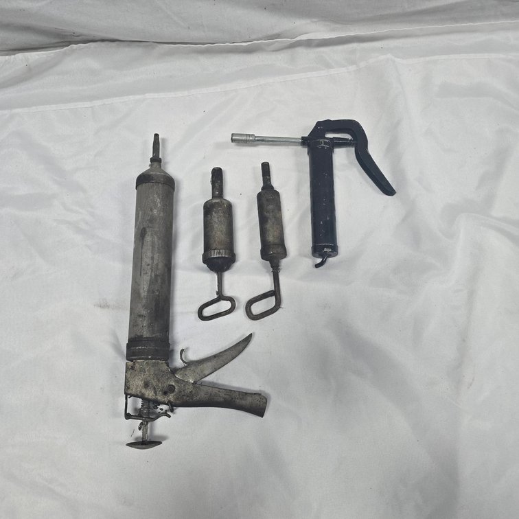 Grease Guns and Couplers, Metal, Set of 4 Shop Tools
