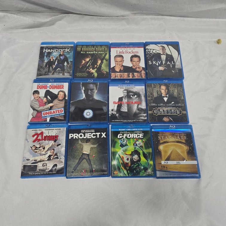 12 Blu-ray Discs Including Hancock, Skyfall, The Boondock Saints II, Stargate, Project X