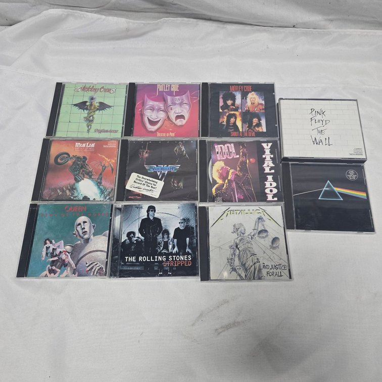 Classic Rock and Metal CD Lot Including Pink Floyd, Metallica, Mötley Crüe, Van Halen, Meat Loaf